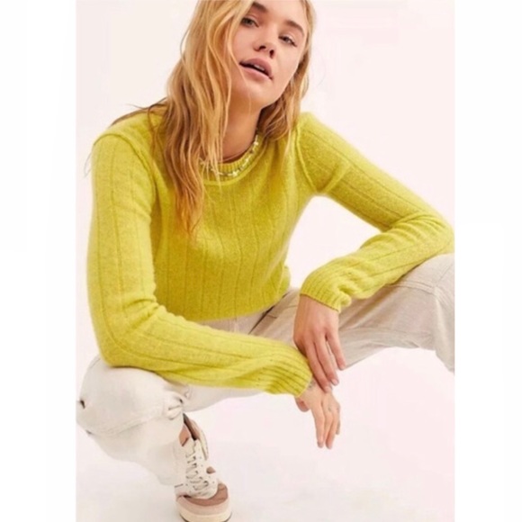 Free People Be Mine Cashmere Crew Sweater - Picture 2 of 12